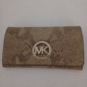 Michael Kors Snake Print Wallet MK Logo